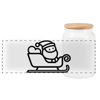 traîneau du Père Noël - Boîte à biscuits avec couvercle en bois - blanc - Devant