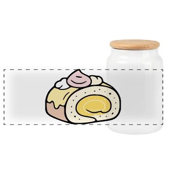 Gâteau d’été - Boîte à biscuits avec couvercle en bois - blanc - Devant