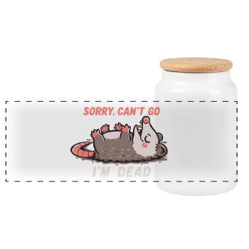 Désolé, je ne peux pas y aller, je suis mort. - Boîte à biscuits avec couvercle en bois - blanc - Devant