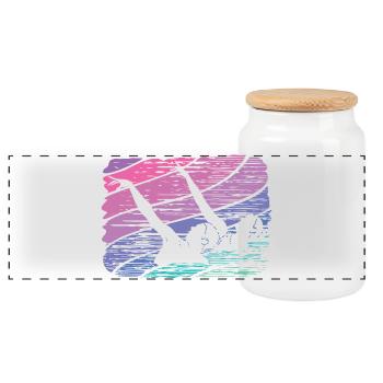 Artistic Swim Team Synchronschwimmen - Panorama Keksdose mit Holzdeckel - Weiß - Vorne