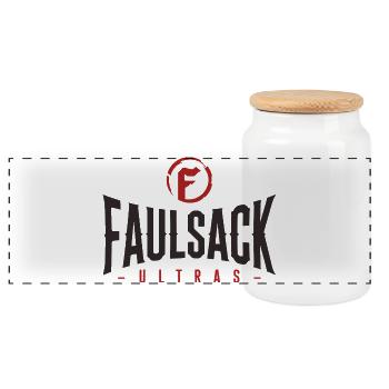 Faulsack BLACK - Panoramic Cookie Jar with Wooden Lid - white - Front