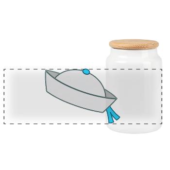 Bonnet de marin, marin - Boîte à biscuits avec couvercle en bois - blanc - Devant