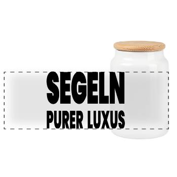 Segeln - Panorama Keksdose mit Holzdeckel - Weiß - Vorne