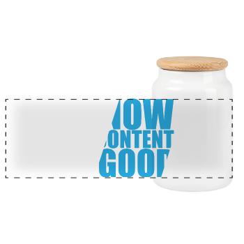 Content Creator Vlogger Online Streamer Influencer - Panoramic Cookie Jar with Wooden Lid - white - Front