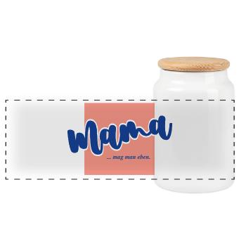 Mama ...mag man eben. - Panorama Keksdose mit Holzdeckel - Weiß - Vorne