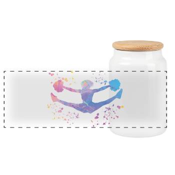 Cheerleader Cheer Mom Cheerleading - Panorama Keksdose mit Holzdeckel - Weiß - Vorne