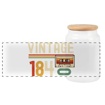 Cassette vintage 1840 - Boîte à biscuits avec couvercle en bois - blanc - Devant