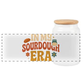 Backen Bäckerin Sauerteig In My Sourdough Era - Panorama Keksdose mit Holzdeckel - Weiß - Vorne