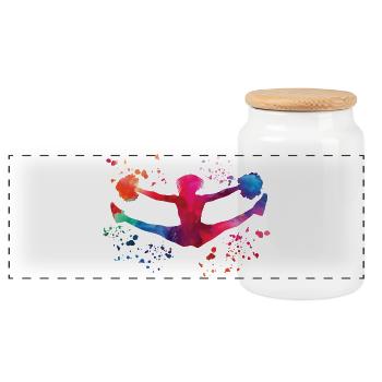 Cheerleader Cheer Mom Cheerleading - Panorama Keksdose mit Holzdeckel - Weiß - Vorne