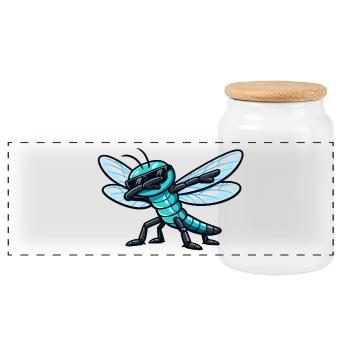 Dab de la Libellule - Boîte à biscuits avec couvercle en bois - blanc - Devant