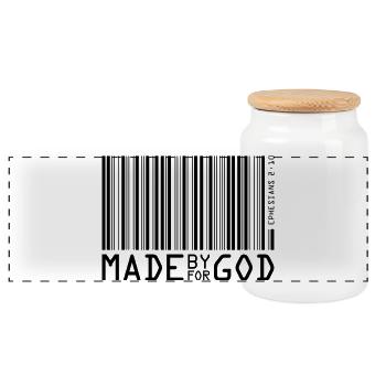 Made by God - Panoramic Cookie Jar with Wooden Lid - white - Front
