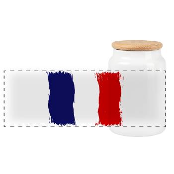 Frankreich Fanshirt für Frankreich Fans France - Panorama Keksdose mit Holzdeckel - Weiß - Vorne