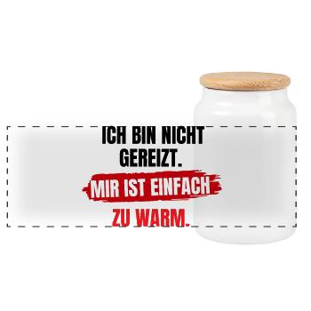 Mir Ist Einfach Warm - Panorama Keksdose mit Holzdeckel - Weiß - Vorne
