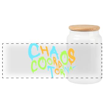 Coordinateur du Chaos Titre drôle Parents Teacher Logo - Boîte à biscuits avec couvercle en bois - blanc - Devant
