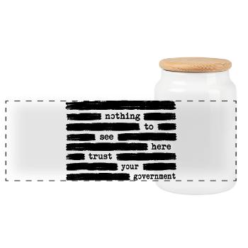 Il n’y a rien à voir ici. Faites confiance à votre - Boîte à biscuits avec couvercle en bois - blanc - Devant