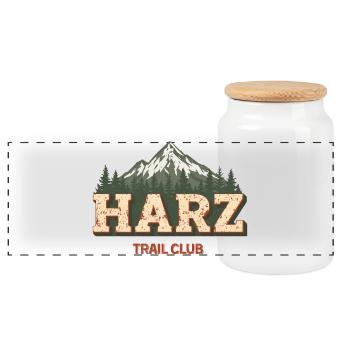 Harz Trail Club | Vintage Outdoor Badge - Panoramic Cookie Jar with Wooden Lid - white - Front
