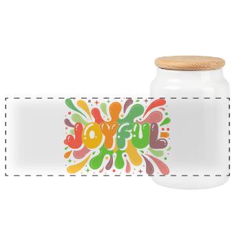 Splash Happy Colors Pop - Panoramic Cookie Jar with Wooden Lid - white - Front