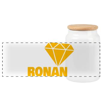 Ronan en diamant - Boîte à biscuits avec couvercle en bois - blanc - Devant