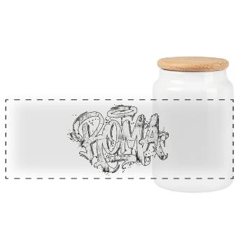 Rom Graffiti Handschrift Italien - Panorama Keksdose mit Holzdeckel - Weiß - Vorne