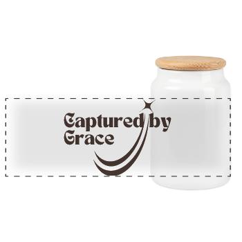 Captured By Grace Shooting Star - Panoramic Cookie Jar with Wooden Lid - white - Front