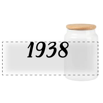 Sport year of birth 1938 - Panoramic Cookie Jar with Wooden Lid - white - Front