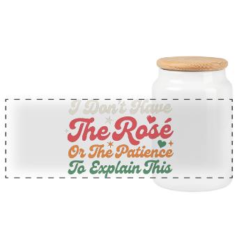 No Rosé Or Patience To Explain This - Panoramic Cookie Jar with Wooden Lid - white - Front