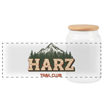 Harz Trail Club - Panorama Keksdose mit Holzdeckel - Weiß - Vorne