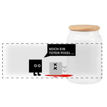 dead pixel_german - Panorama Keksdose mit Holzdeckel - Weiß - Vorne
