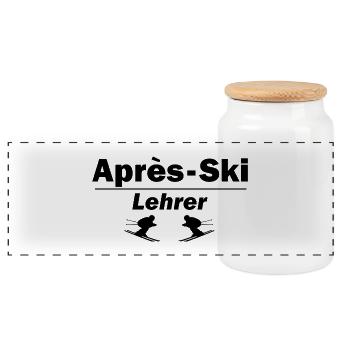 Moniteur d’après-ski - Boîte à biscuits avec couvercle en bois - blanc - Devant