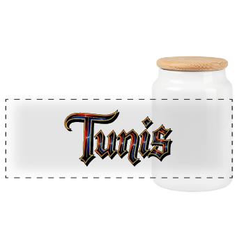 Tunis - Panorama Keksdose mit Holzdeckel - Weiß - Vorne