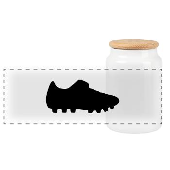 Fußball 2010 - Panorama Keksdose mit Holzdeckel - Weiß - Vorne