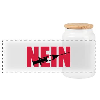 No syringe - Panoramic Cookie Jar with Wooden Lid - white - Front