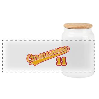Languedoc Roussillon Carcassonne 11 II - Boîte à biscuits avec couvercle en bois - blanc - Devant