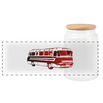 Ikarus 55 Bus Omnibus - Panorama Keksdose mit Holzdeckel - Weiß - Vorne