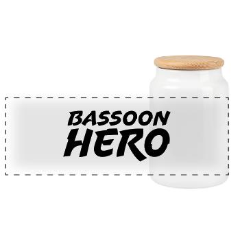 Bassoon Hero - Panoramic Cookie Jar with Wooden Lid - white - Front