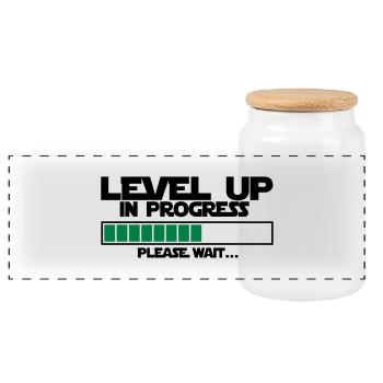 lvl upnprogrss - Boîte à biscuits avec couvercle en bois - blanc - Devant