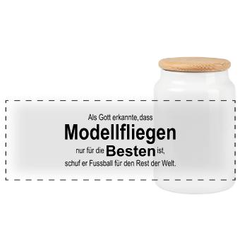 gott modellfliegen - Panorama Keksdose mit Holzdeckel - Weiß - Vorne