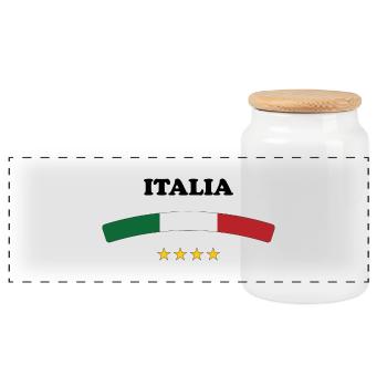 Italie / Italia - Boîte à biscuits avec couvercle en bois - blanc - Devant
