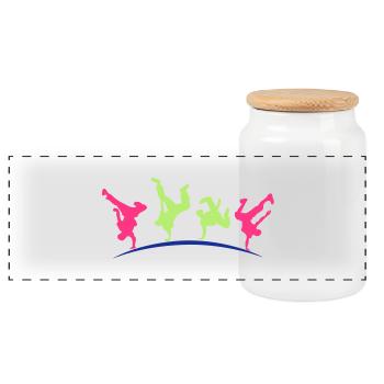 break dance hip hop danseur18 - Panoramic Cookie Jar with Wooden Lid - white - Front
