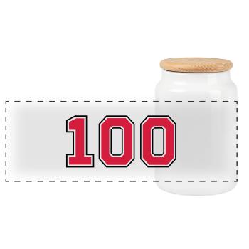 100__f2 - Boîte à biscuits avec couvercle en bois - blanc - Devant