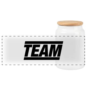 TEAM - Panorama Keksdose mit Holzdeckel - Weiß - Vorne