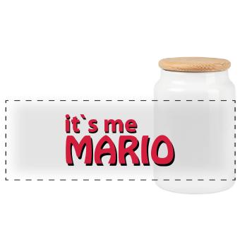 Mario - Panorama Keksdose mit Holzdeckel - Weiß - Vorne