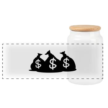 money_bag_1_f1 - Boîte à biscuits avec couvercle en bois - blanc - Devant