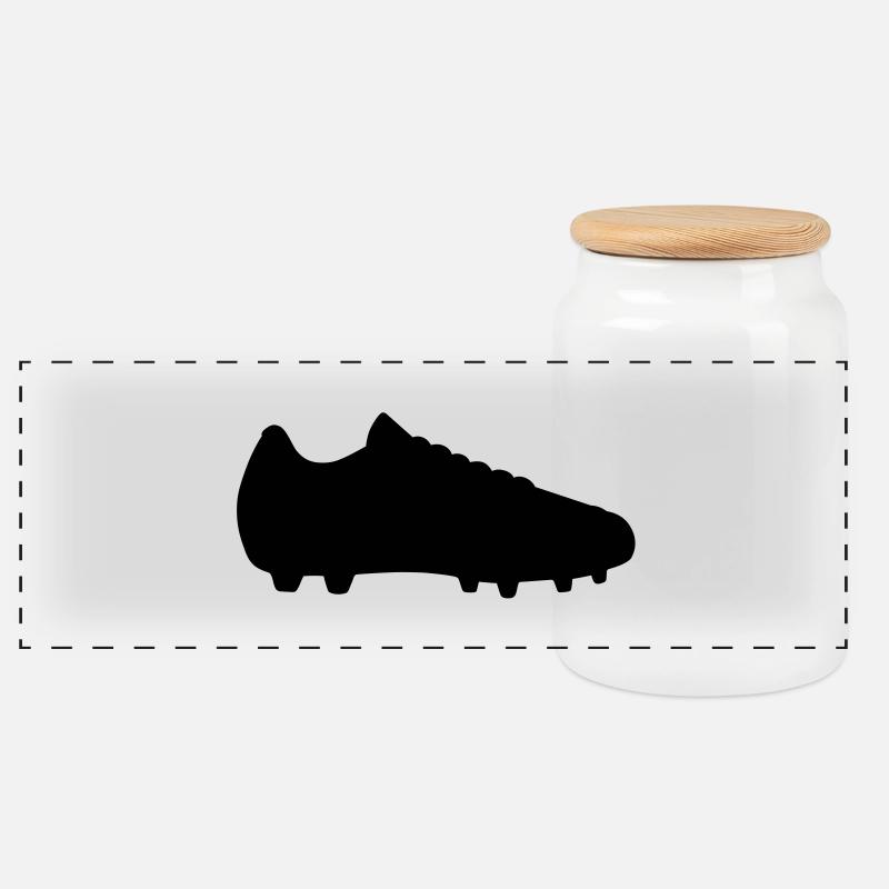 Soccer shoe - Panoramic Cookie Jar with Wooden Lid - white