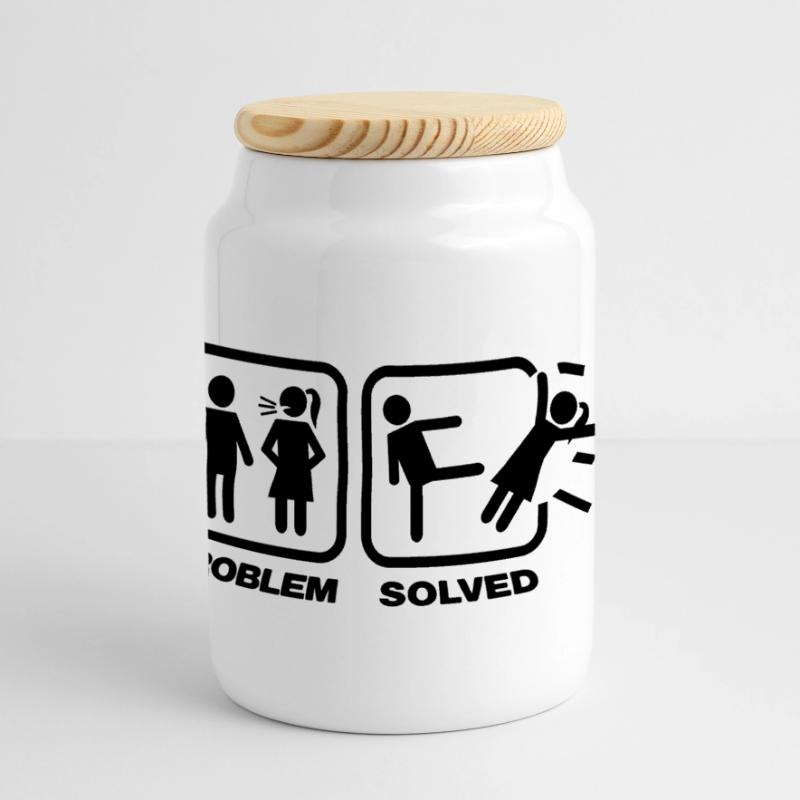 problem solved Panoramic Cookie Jar with Wooden Lid