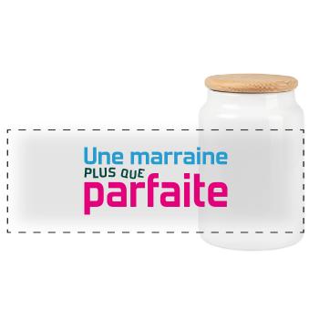 Marraine plus que parfaite - Boîte à biscuits avec couvercle en bois - blanc - Devant
