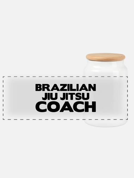 brazilian jiu jitsu bjj coach - Panorama Keksdose mit Holzdeckel - Weiß