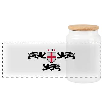 wm 14 england I - Panorama Keksdose mit Holzdeckel - Weiß - Vorne