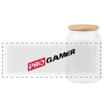 eSport Pro Gamer - Panoramic Cookie Jar with Wooden Lid - white - Front