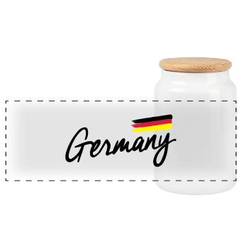 Allemagne - Allemagne - drapeau de la République - Boîte à biscuits avec couvercle en bois - blanc - Devant